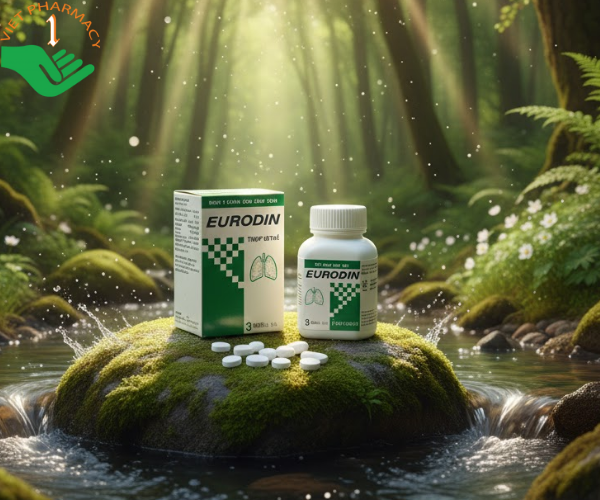 Thuốc Eurodin tiêu đờm, điều trị ho và chống viêm (Hộp 1 chai 200 viên nén)