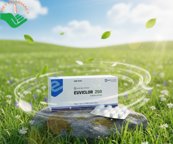 Thuốc Euviclor 250 điều trị các bệnh do nhiễm khuẩn (Hộp 1 vỉ x 12 viên)