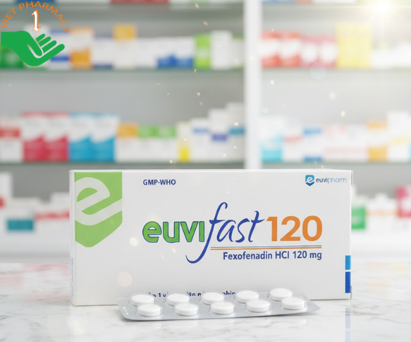Thuốc Euvifast 120 điều trị triệu chứng dị ứng (Hộp 1 vỉ x 10 viên)