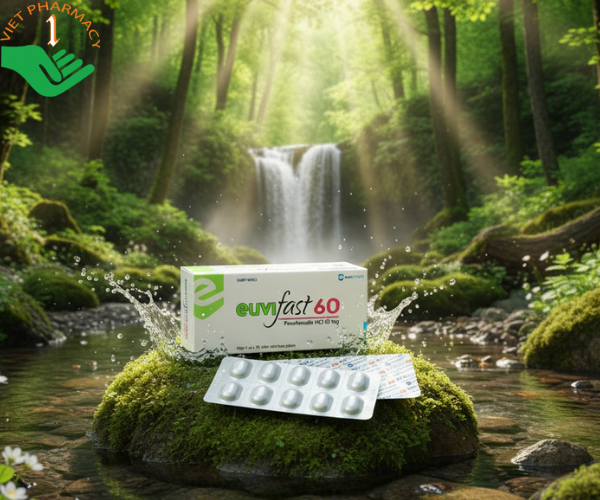 Thuốc Euvifast 60 điều trị viêm mũi dị ứng, mày đay mạn tính vô căn (Hộp 1 vỉ x 10 viên)