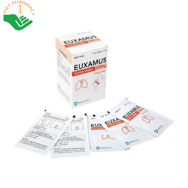 Thuốc Euxamus 200mg (gói) điều trị bệnh viêm phế quản, viêm đường hô hấp