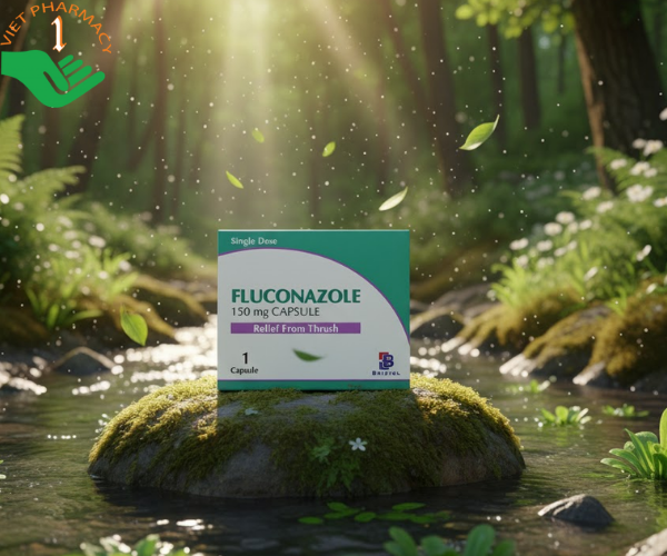 Thuốc Fluconazole 150mg Euvipharm điều trị và phòng ngừa nhiễm nấm Candida & Cryptococcus (Hộp 1 vỉ x 1) viên