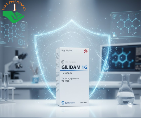 Thuốc Gilidam 1g điều trị các nhiễm khuẩn đường hô hấp dưới (Hộp 1 lọ)