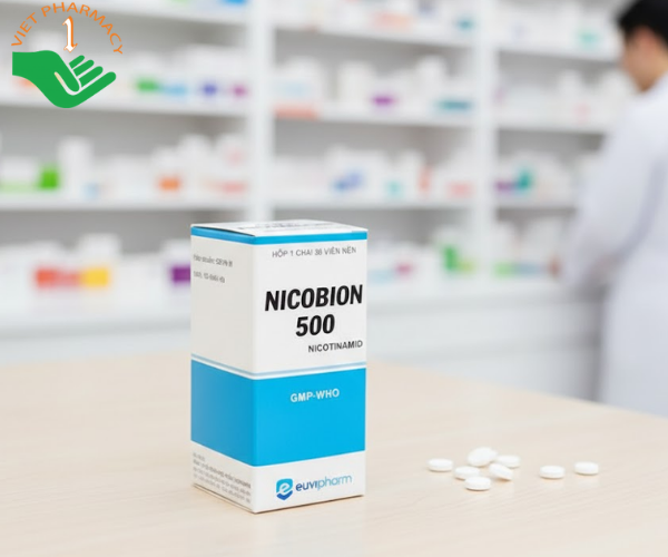 Thuốc Nicobion 500 điều trị bệnh pellagra (Hộp 1 chai 30 viên)