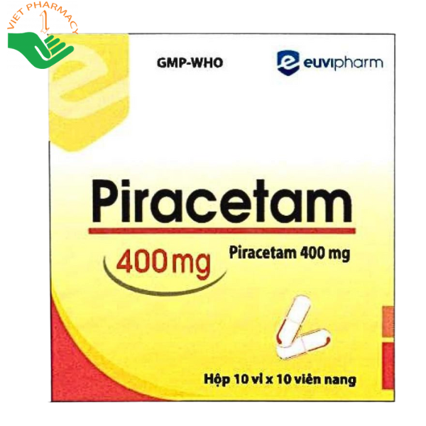 Thuốc Piracetam 400mg Euvipharm trị chóng mặt, rối loạn chức năng não