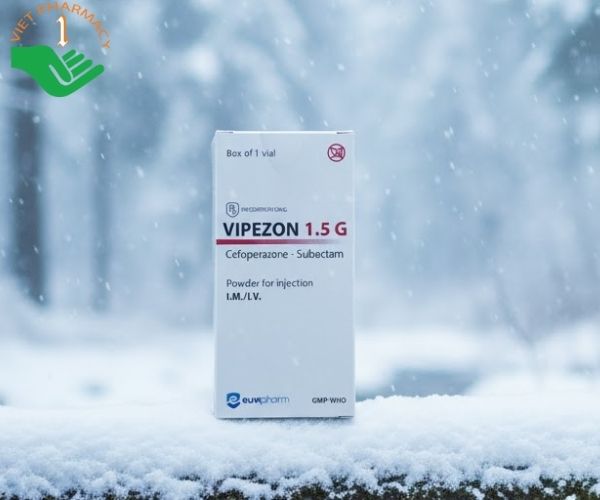 Thuốc Vipezon 1.5g điều trị nhiễm khuẩn hô hấp, nhiễm khuẩn tiết niệu (Hộp 1 lọ)
