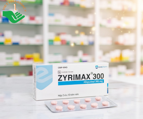 Thuốc Zyrimax 300 dành cho bệnh nhân mắc bệnh Gout (Hộp 2 vỉ x 10 viên)