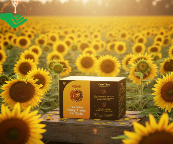 Trà Nấm Đông Trùng Hạ Thảo Kami Tea hỗ trợ tăng miễn dịch và cải thiện giấc ngủ (Hộp 20 túi x 2g)