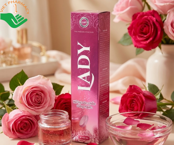 Viên sủi Lady hỗ trợ tăng kích thước vòng 1 (Hộp 1 lọ 20 viên)