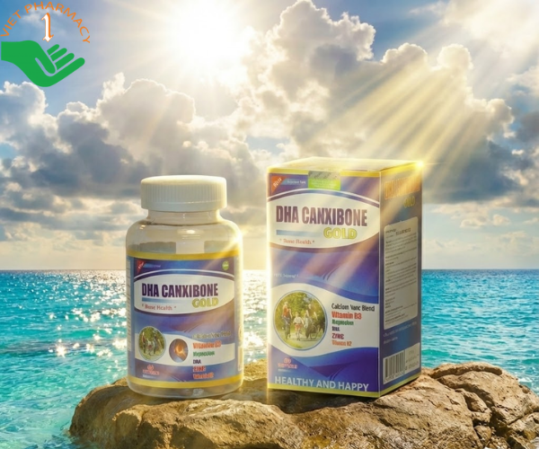 Viên uống DHA Canxibone Gold bổ sung canxi phòng ngừa loãng xương (Hộp 60 viên)