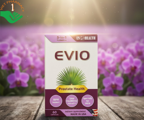 Viên uống Evio hỗ trợ điều trị phì đại tuyến tiền liệt cho nam giới của Mỹ (Hộp 60 viên)