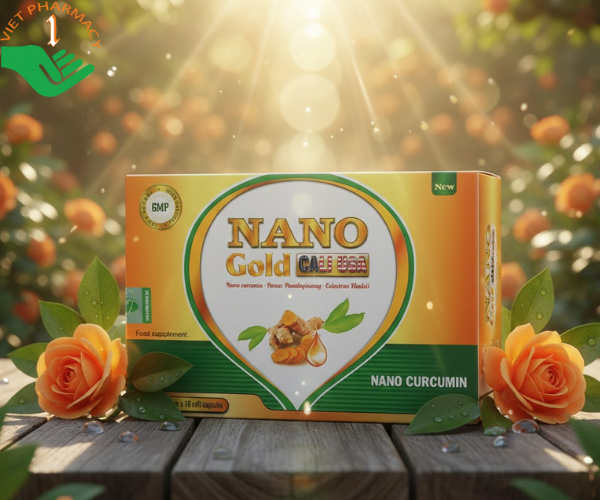 Viên uống Nano Gold Cali USA New bảo vệ và giảm nguy cơ viêm loét dạ dày (Hộp 6 vỉ x 10 viên)