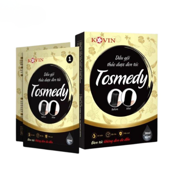 Dầu gội Tosmedy thảo dược đen tóc (Hộp 2 gói)