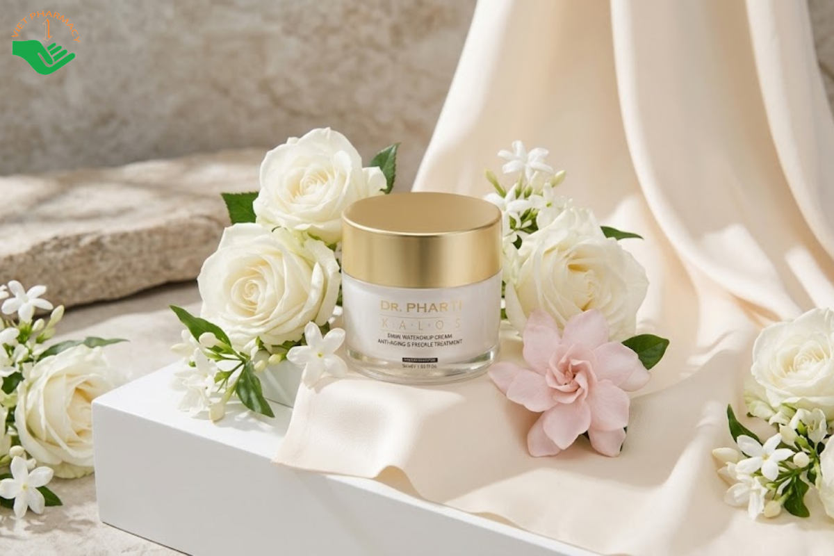 Kem dưỡng da chống lão hóa & trị ​​tàn nhang Dr.Pharti Kalos Snail Waterdrop Cream Anti-Aging & Freckle Treatment 50ml