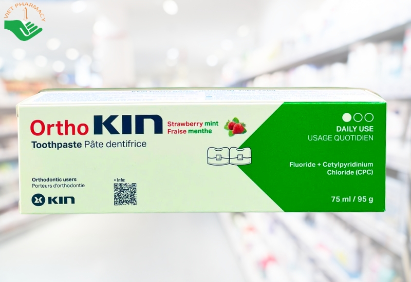 Kem đánh răng OrthoKin giúp sạch răng, sạch màng bám, thơm miệng, phòng ngừa sâu răng (tuýp 75ml)