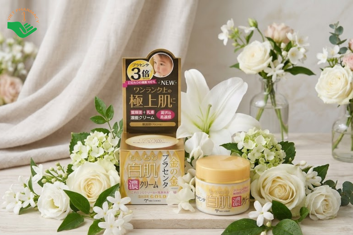 Kem Miccosmo White Label® Placenta Rich Gold Cream dưỡng trắng sáng da, cấp ẩm, chậm lão hóa (Hũ 60g)