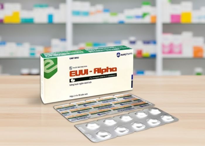 Thuốc Euvi - Alpha 4200 IU điều trị phù nề, viêm và làm loãng dịch tiết hô hấp (Hộp 2 vỉ x 10 viên)