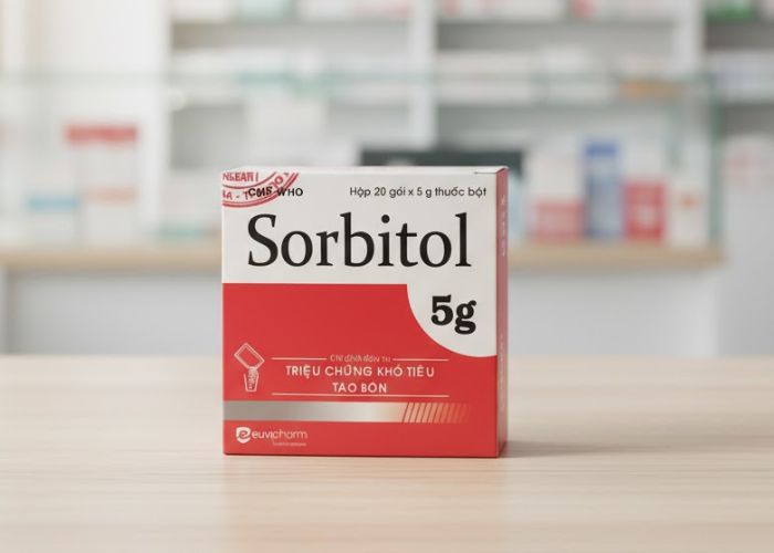 Thuốc Sorbitol 5g Euvipharm điều trị hiệu quả chứng táo bón ( Hộp 20 gói x 5 gam)