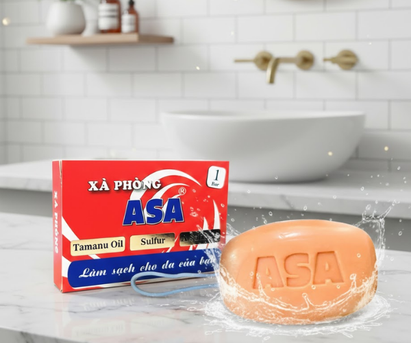 Xà phòng Asa kháng khuẩn, hỗ trợ điều trị viêm da (Hộp 4 cái x 30g)