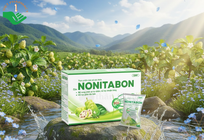 Gói Nonitabon hỗ trợ bổ sung chất xơ tự nhiên, giúp nhuận tràng (Hộp 20 gói x 3g)