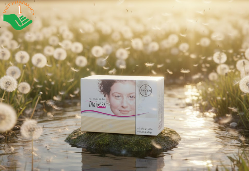 Thuốc Diane 35 Bayer điều trị mụn trứng cá mức độ vừa đến nặng và tác dụng tránh thai hormon (1 vỉ x 21 viên)