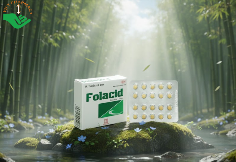 Thuốc Folacid 5mg phòng và trị thiếu axit folic (Hộp 4 vỉ x 20 viên)