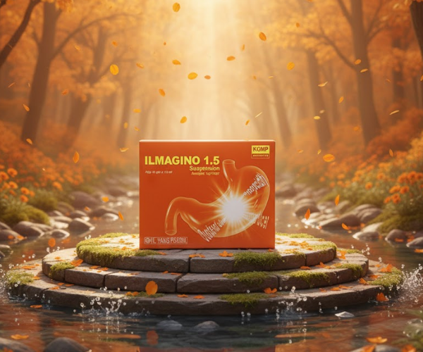 Thuốc Ilmagino 1.5g điều trị các chứng bệnh liên quan đến dạ dày như viêm loét dạ dày (Hộp 30 gói x 15ml)