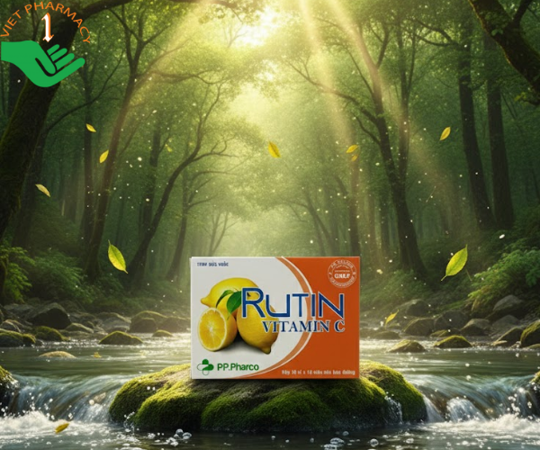Viên uống Rutin Vitamin C tăng cường sức đề kháng, hỗ trợ tăng sức bền thành mạch (Hộp 10 vỉ x 10 viên)