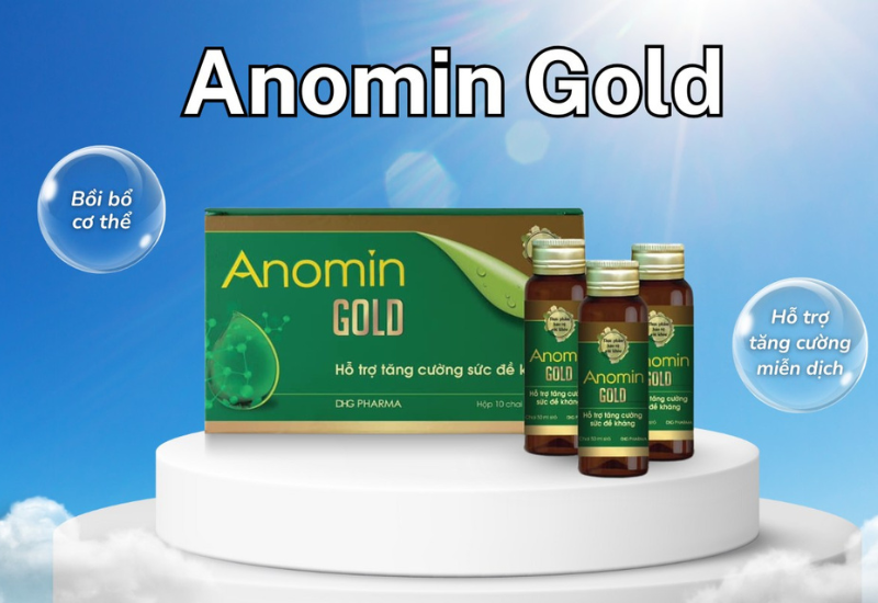 Anomin Gold – Hỗ trợ bồi bổ cơ thể, bổ sung protein cho cơ thể (Hộp 06 chai x 50ml siro)