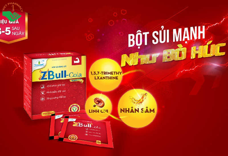 Bột sủi Zbull-Cola tăng sức đề kháng (Hộp 10 gói)
