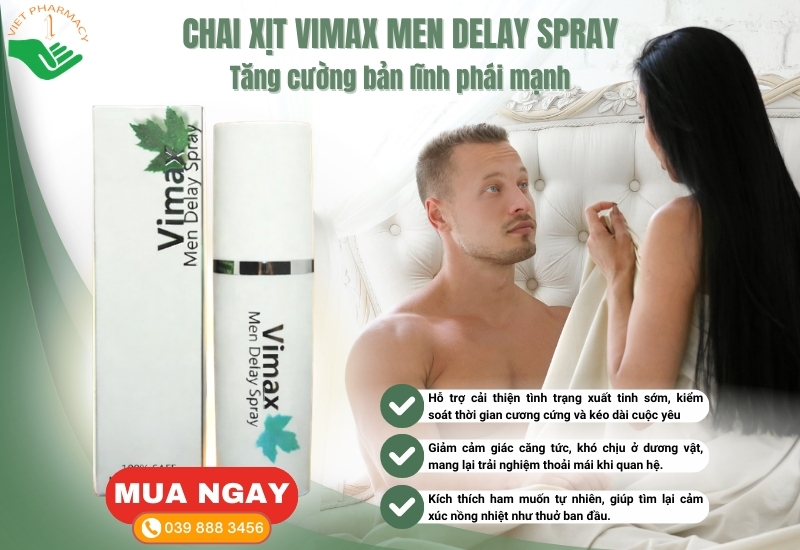 Chai xịt Vimax Men Delay Spray chống xuất tinh sớm (15ml)