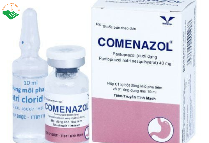 Comenazol 40mg điều trị loét dạ dày, tá tràng, trào ngược dạ dày (Hộp 1 lọ bột đông khô pha tiêm + 1 ống dung môi 10ml)