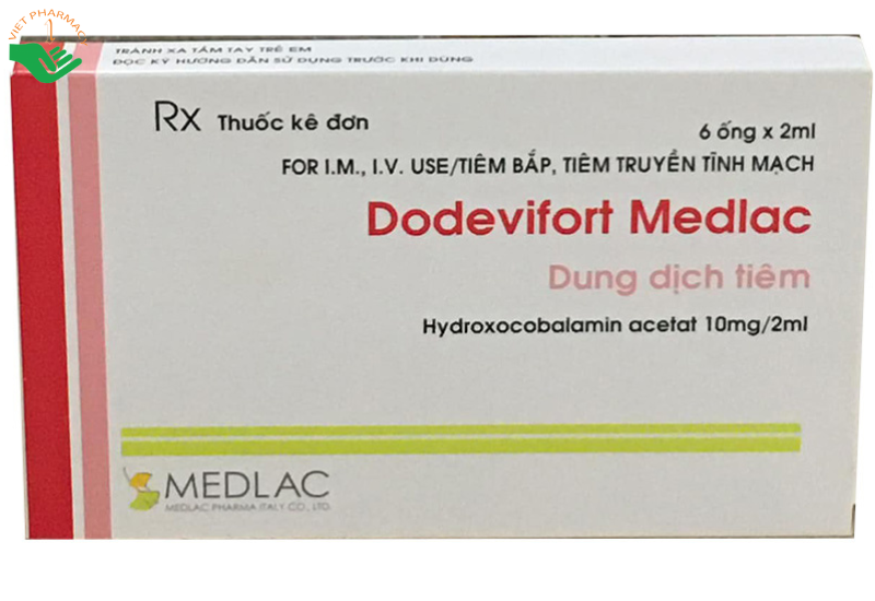 Dodevifort Medlac điều trị suy nhược cơ thể, đau thần kinh tọa (Hộp 6 ống x 2ml)