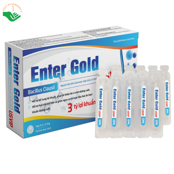 Enter Gold USVIP hỗ trợ cải thiện hệ vi sinh đường ruột (Hộp 4 vỉ x 5 ống)