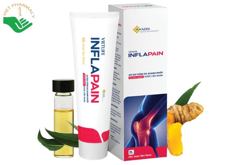 Gel Vietlife Inflapain giảm đau nhanh vùng khớp và hỗ trợ chống viêm (Tuýp 25g)