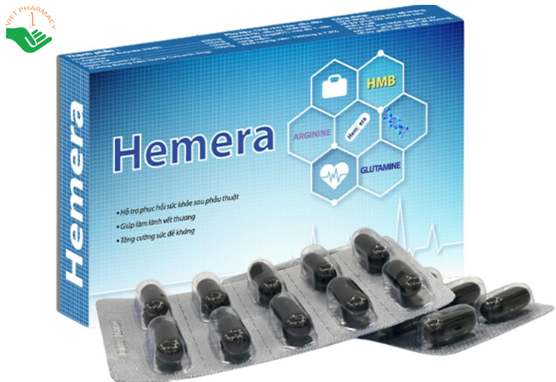 Hemera hỗ trợ tăng cường sức đề kháng, phục hồi sức khỏe sau phẫu thuật (Hộp 20 viên)