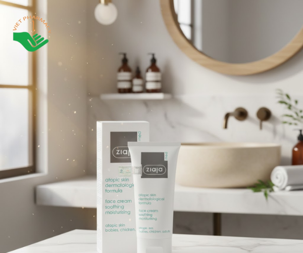 Kem dưỡng ẩm Ziaja Med Atopic Skin Dermatological Formula Face Cream Soothing Moisturising 5% Urê làm dịu da khô, kích ứng (Hộp 1 chai 50ml)
