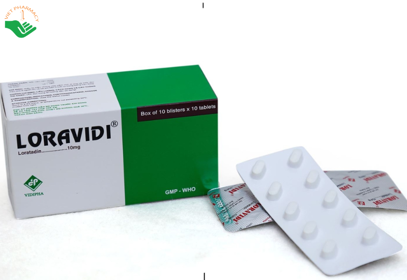 Loravidi  điều trị viêm mũi dị ứng và mày đay mạn tính (Hộp 10 vỉ x 10 viên)
