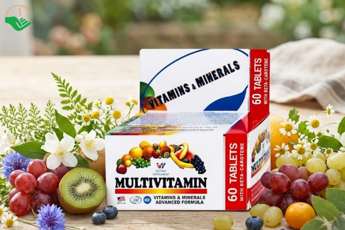 Viên uống bổ sung Vitamin và khoáng chất hỗ trợ tăng cường sức khỏe Multivitamin Nutrimed (Hộp 60 Viên)
