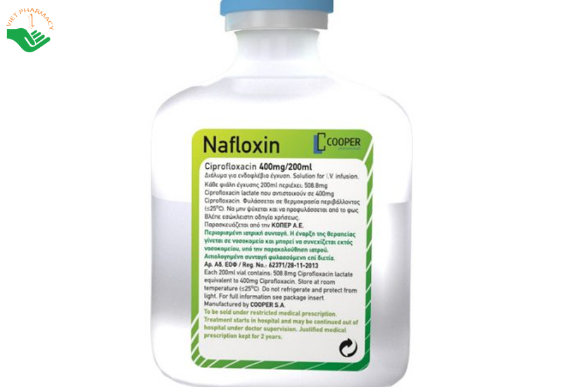 Nafloxin solution for infusion 400mg/200ml trị nhiễm khuẩn (Hộp 1 chai 200ml)