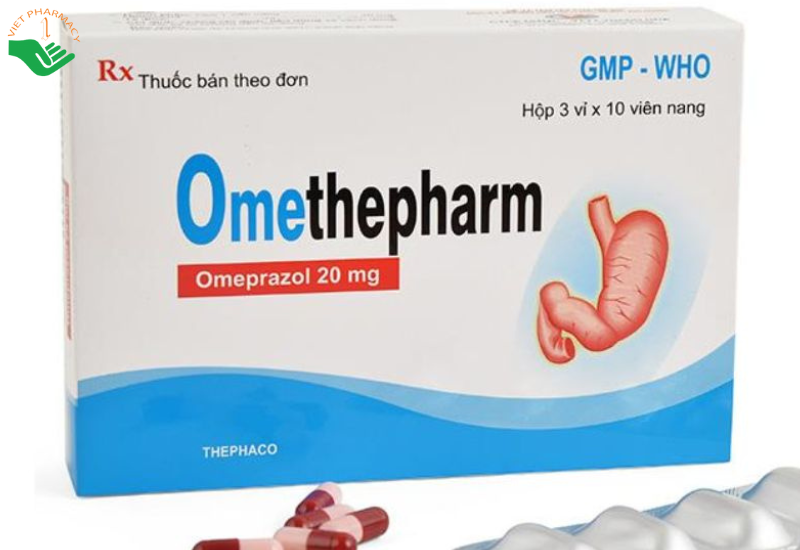 Omethepharm – Thuốc điều trị trào ngược dạ dày, viêm loét dạ dày – tá tràng (Hộp 3 vỉ x 10 viên)