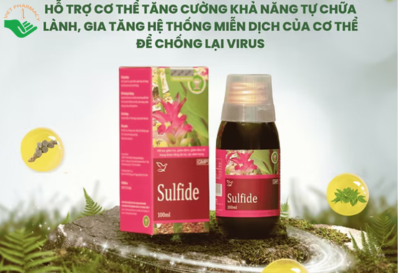  Siro Sulfide hỗ trợ giảm ho, giảm đờm, giảm đau rát họng, khản tiếng