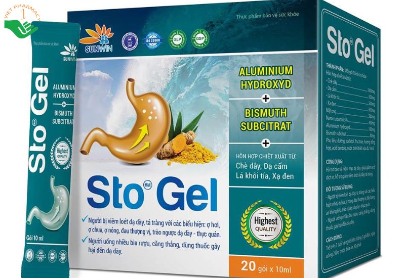 Sto Gel hỗ trợ bảo vệ niêm mạc dạ dày (Hộp 20 gói x 10ml)