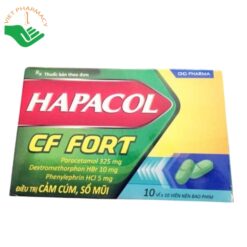 Thuốc Hapacol CF Fort giảm đau, hạ sốt và trị cảm cúm (Hộp 10 vỉ x 10 viên)