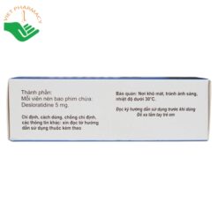 Thuốc Sketixe 5mg giảm các triệu chứng viêm mũi dị ứng theo mùa (Hộp 6 vỉ x 10 viên)