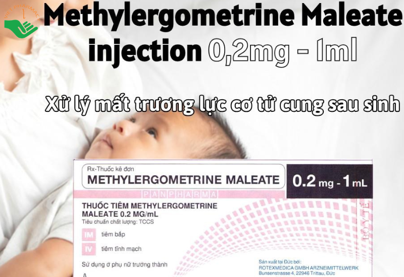 Thuốc tiêm Methylergometrine Maleate Injection 0,2 mg/1ml hỗ trợ cầm máu (Hộp 10 ống x 1ml)