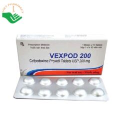 Thuốc Vexpod 200mg điều trị nhiễm khuẩn (Hộp 1 vỉ × 10 viên)