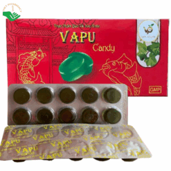 Viên ngậm Vapu Candy – Hỗ trợ giảm ho, ho có đờm, đau họng, khàn tiếng (Hộp 3 vỉ x 10 viên)