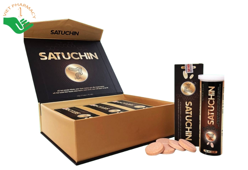 Viên sủi Satuchin hỗ trợ nhuận tràng, hạn chế nguy cơ bị trĩ (Hộp 3 lọ x 10 viên)