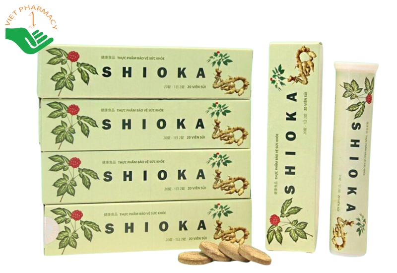 Viên sủi Shioka hỗ trợ điều trị u xơ tử cung và u nang buồng trứng (Hộp 1 lọ 20 viên)